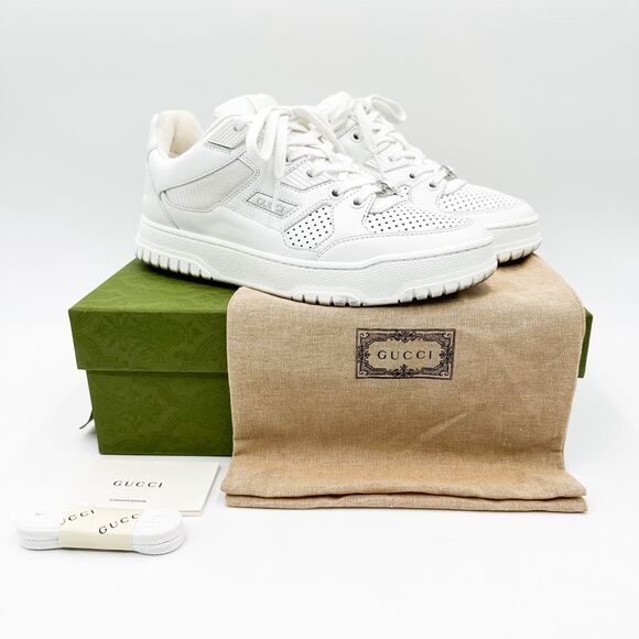 Gucci White Leather Sneaker Jones GG Chunky Platform Tennis Shoes 38, 8 - Picture 1 of 14